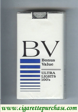 BV Bonus Value Ultra Lights 100s cigarette USA